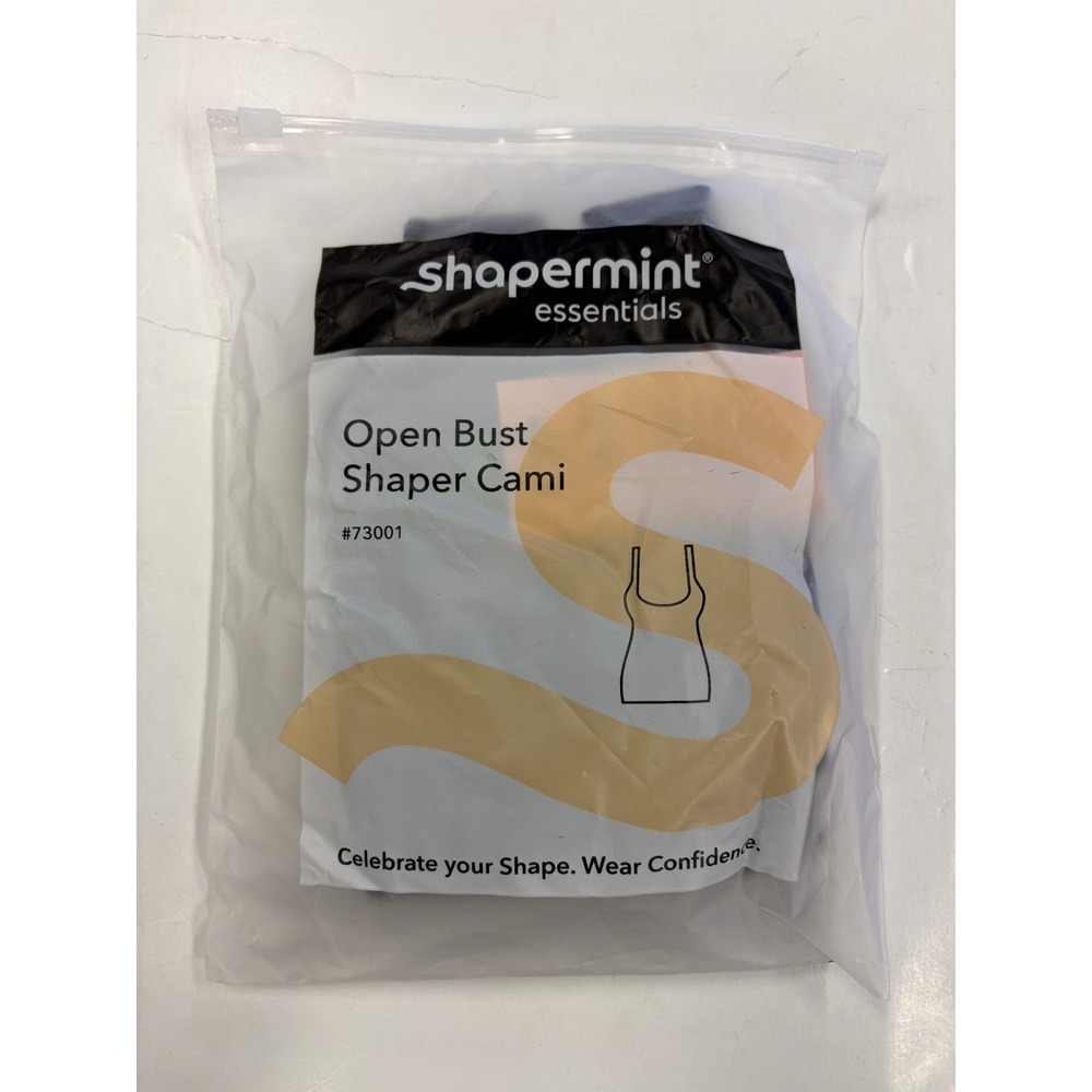 Shapermint Essentials Open Bust Shaper Cami Women's L Black Tummy Control #73001